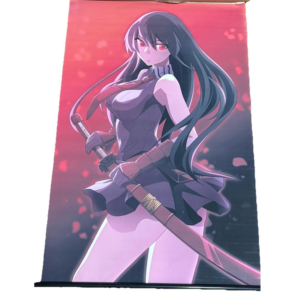 Anime AKAME Wall Scroll Banner Gothic Fantasy Girl Sword Red 24x36 Fabric Poster